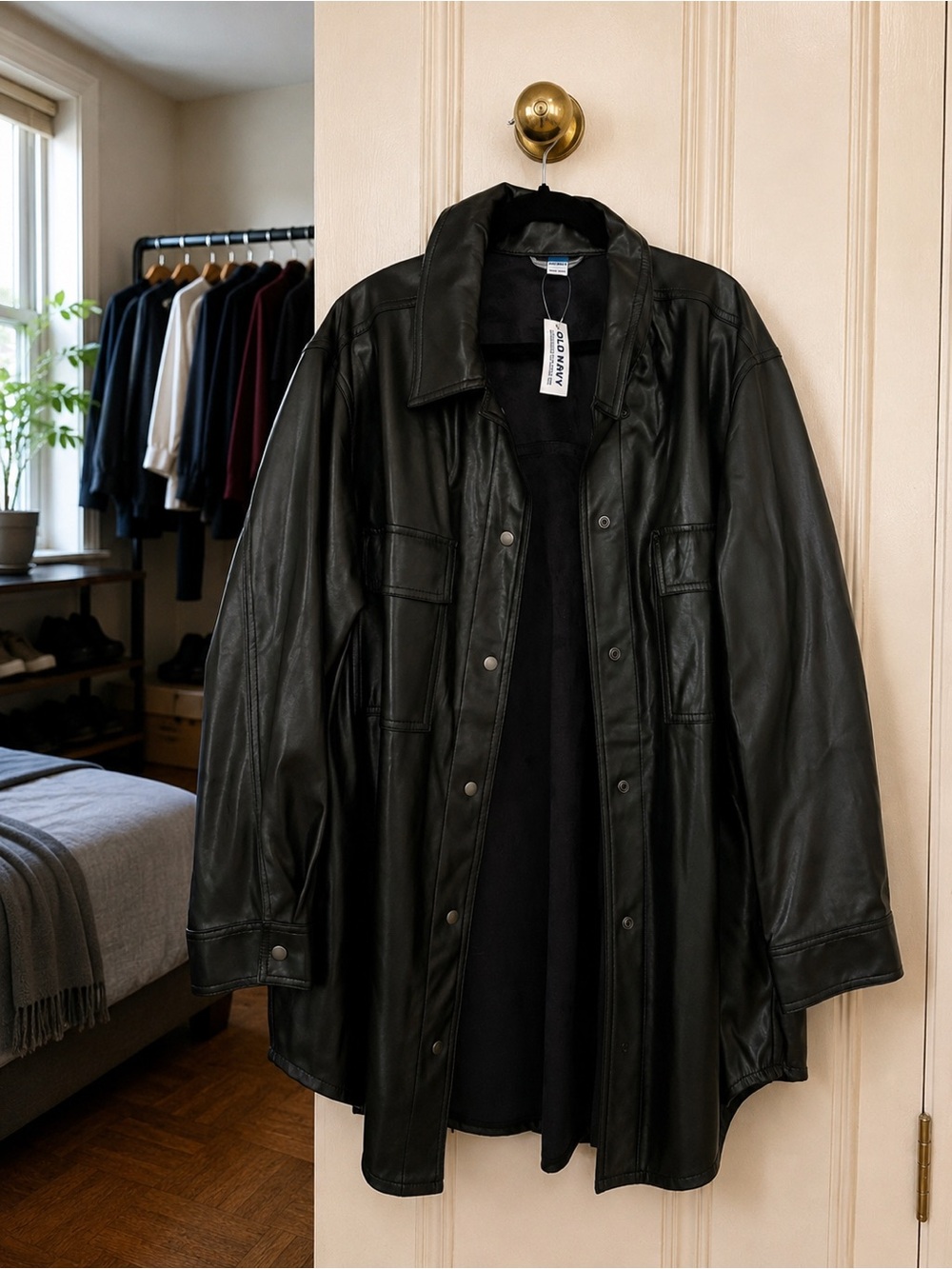 Classic Black Leather Shacket - NWT